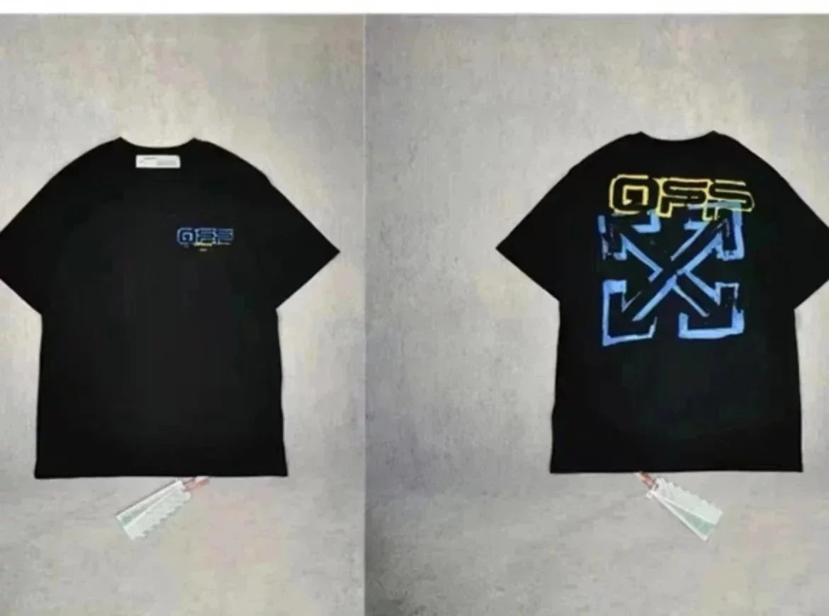 Off White Arrow Print Black White Graphic T-Shirt