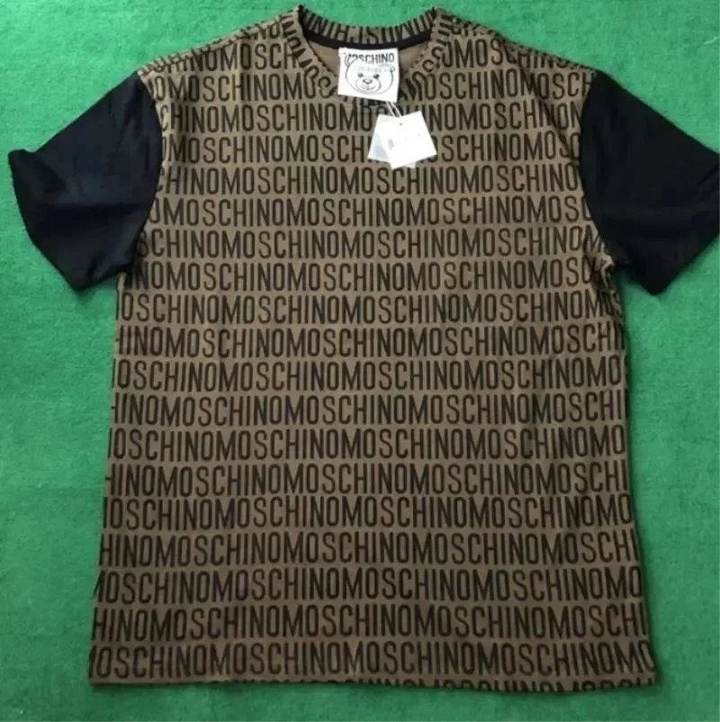 Moschino Logo Print Brown Casual T-Shirt