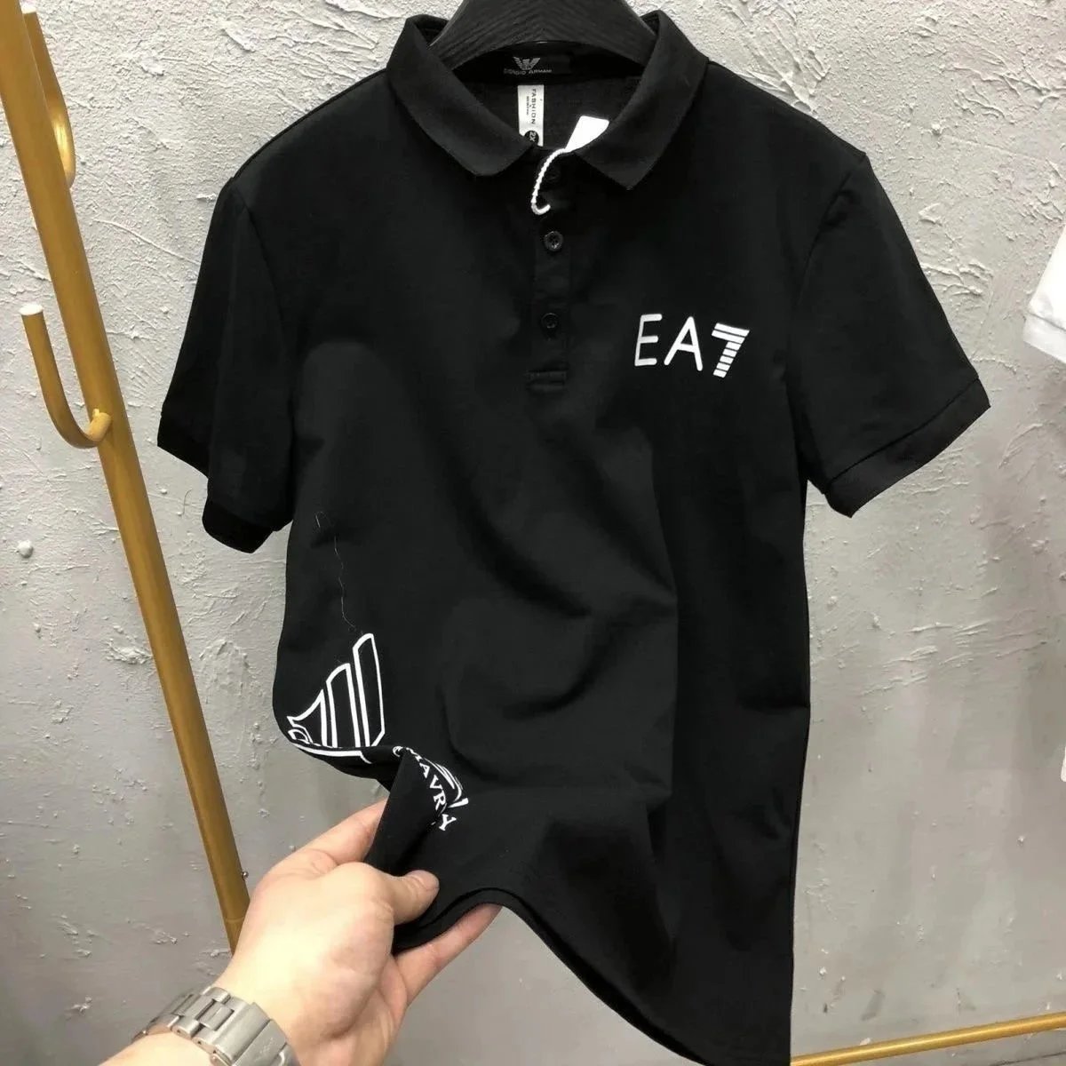 EA7 Black Polo Shirt