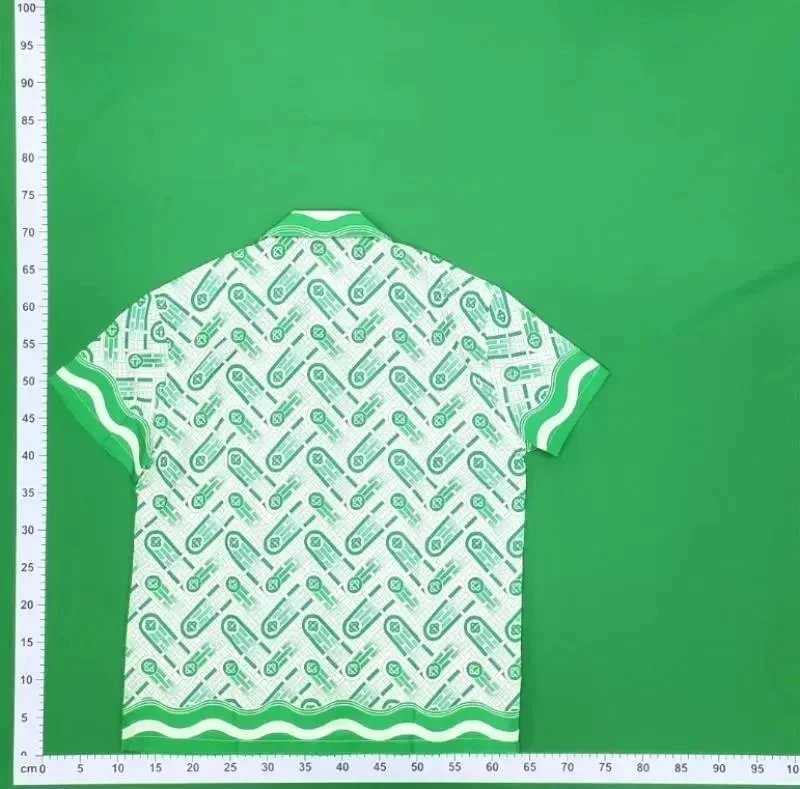 Green Patterned Short Sleeve Shirt And Shorts Set
