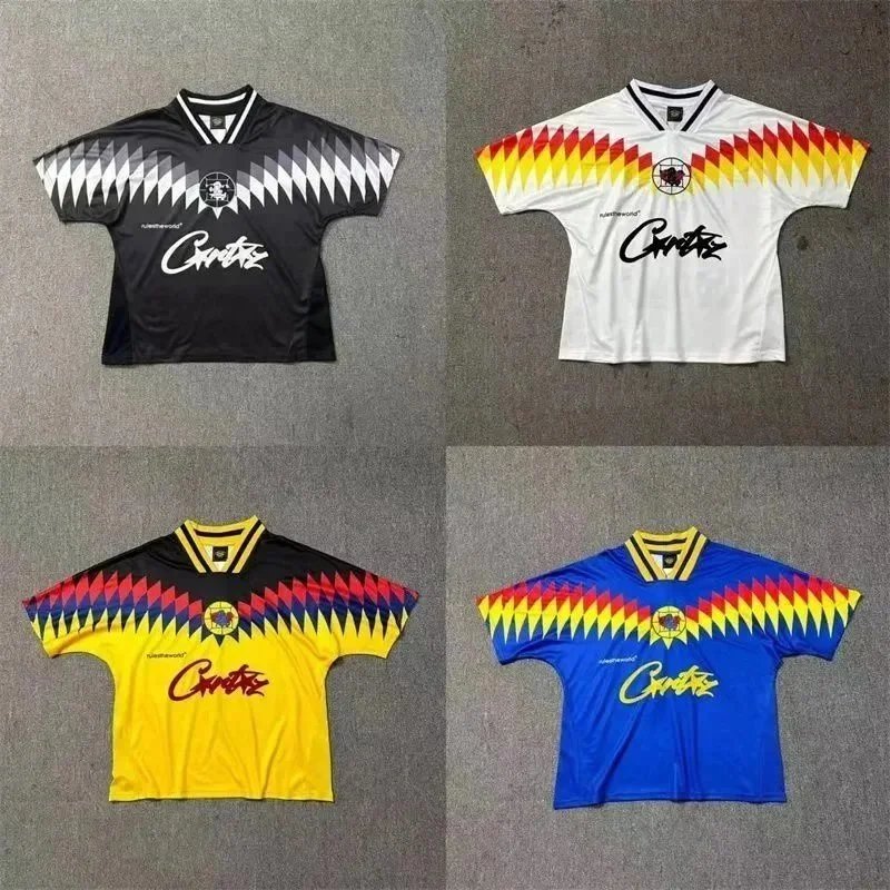 Cruyff Classic Black White Yellow Blue Retro Soccer Jersey