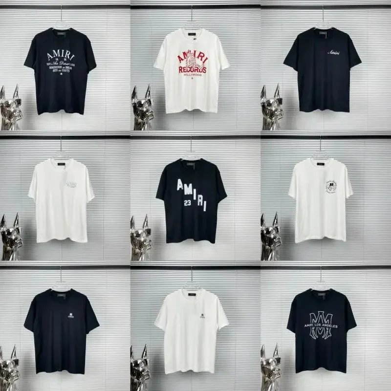 Amiri Short Sleeve T-Shirt Black White Graphic Print Casual