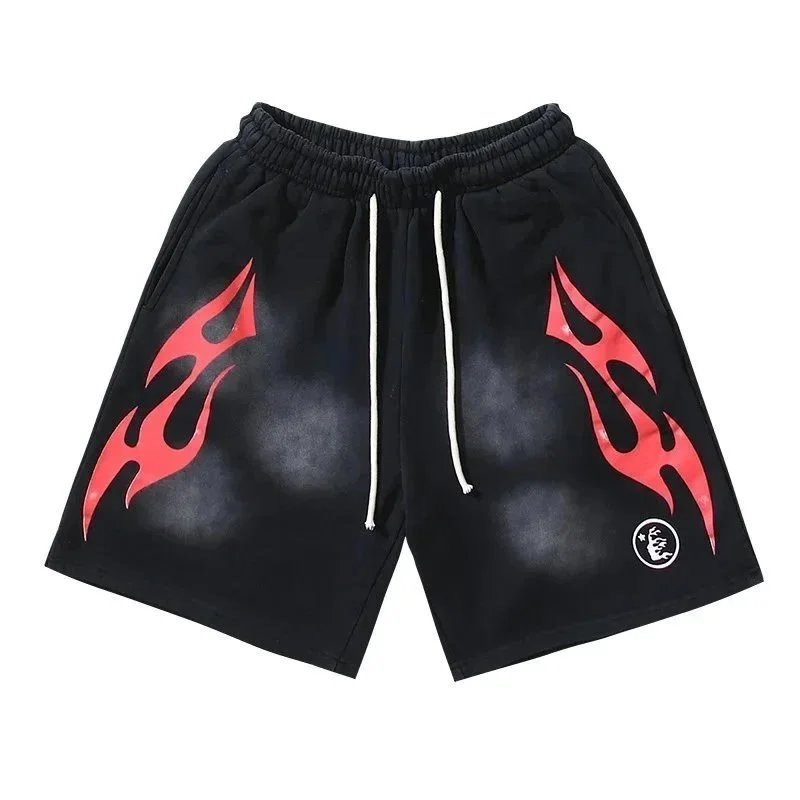 Black Flame Print Sh