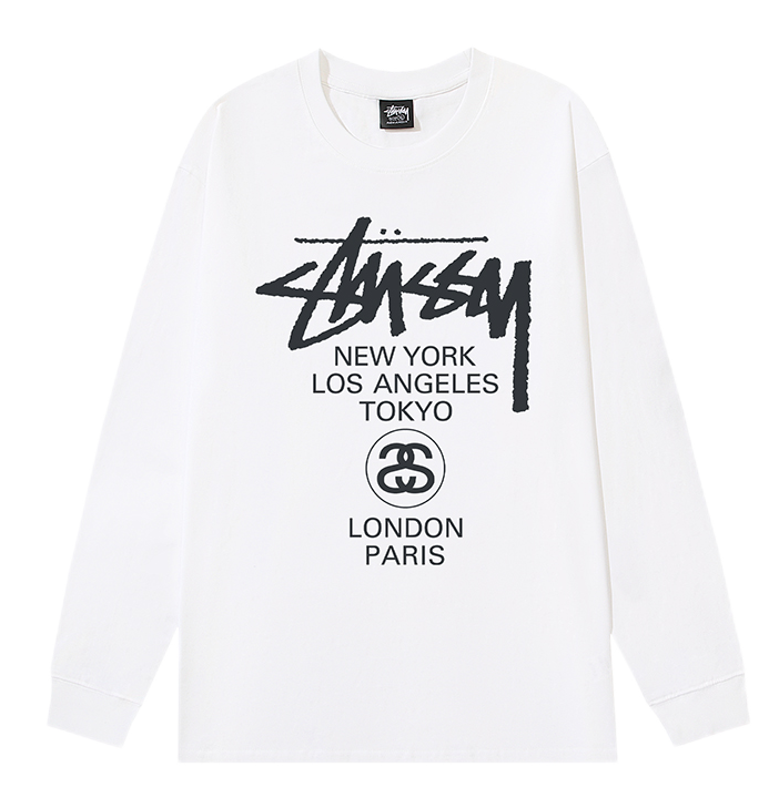 Stussy White Long-Sl