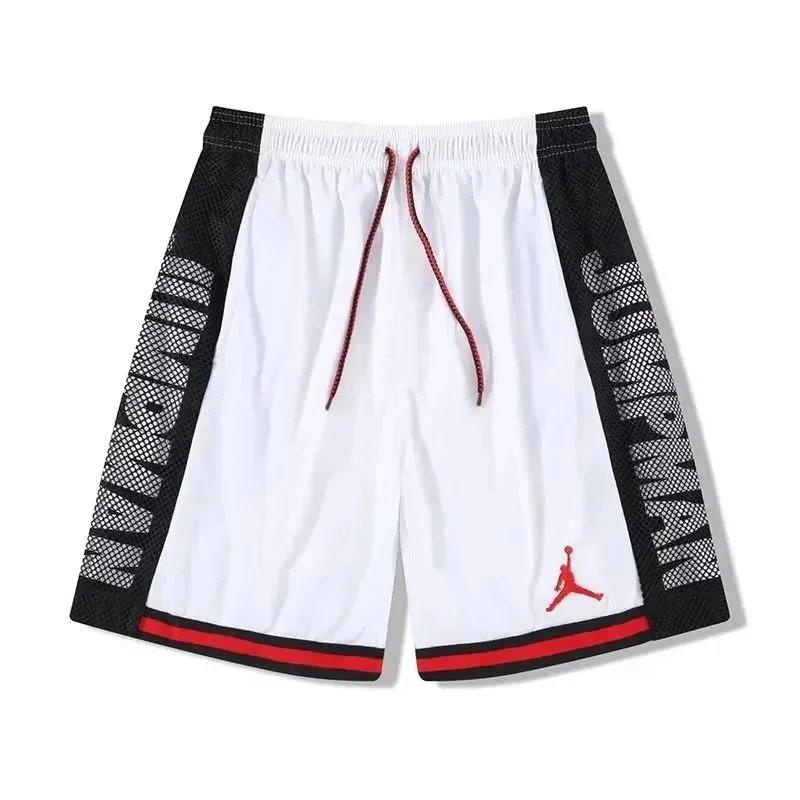 Nike Jordan White Black Red Basketball Shorts
