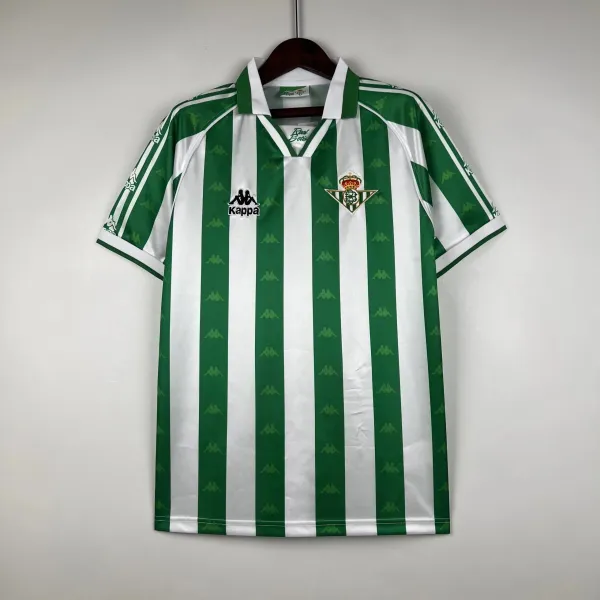 Kappa x Real Betis 1990s Home Jersey Green and White Striped Football Shirt - 1