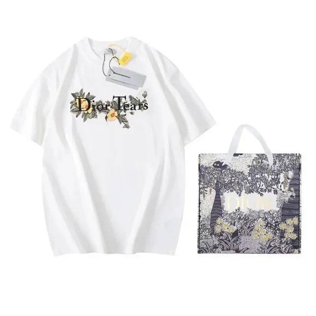 Dior T-Shirts Short-Sleeve Crew-Neck Logo T-Shirt product detail image 14