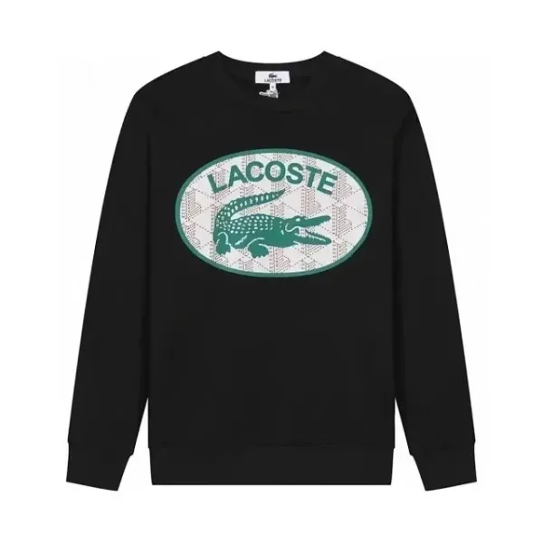 Lacoste Crocodile Oval Logo Black Hoodie - 1