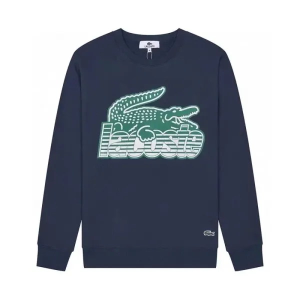 Lacoste Crocodile Graphic Sweatshirt Navy - 1