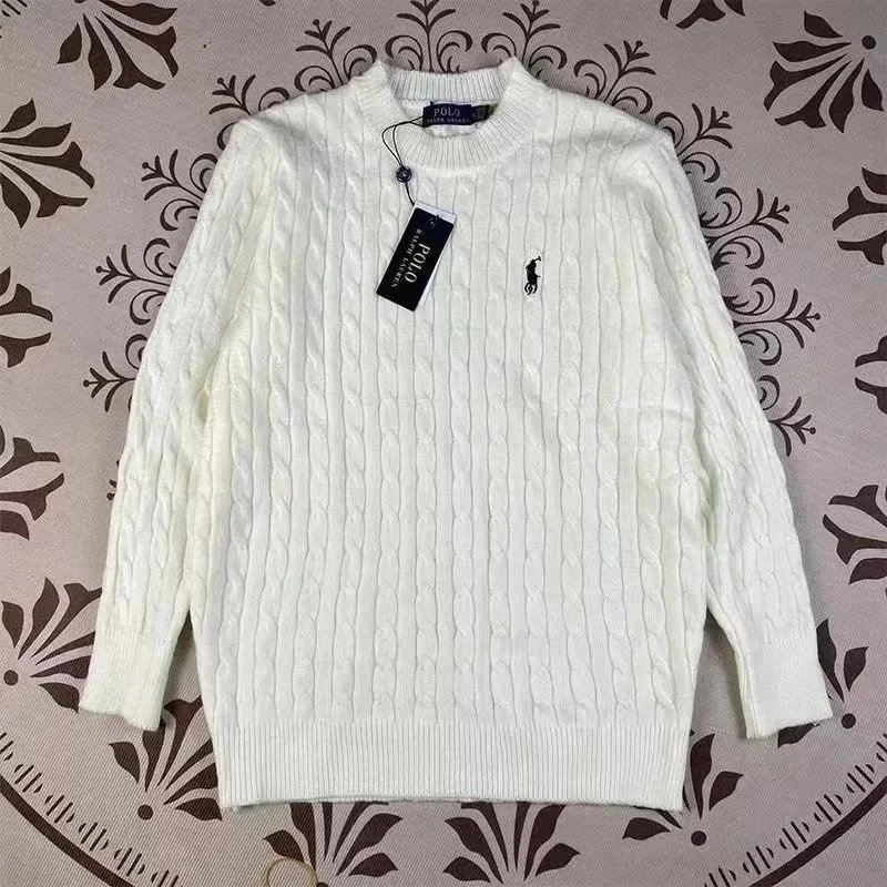 Polo Ralph Lauren Cable Knit Crewneck Sweater Gray - 5