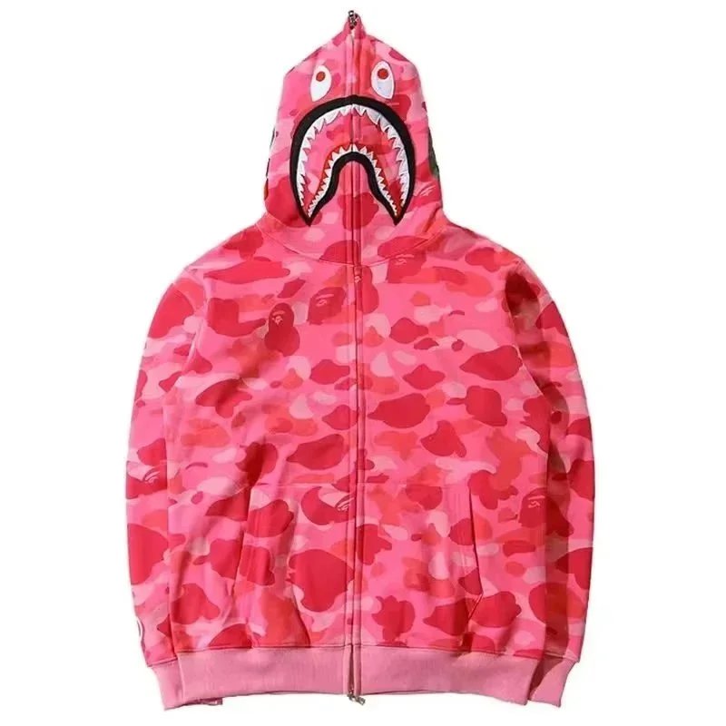 A Bathing Ape Shark Hoodie Pink Camo Hoodie - 1