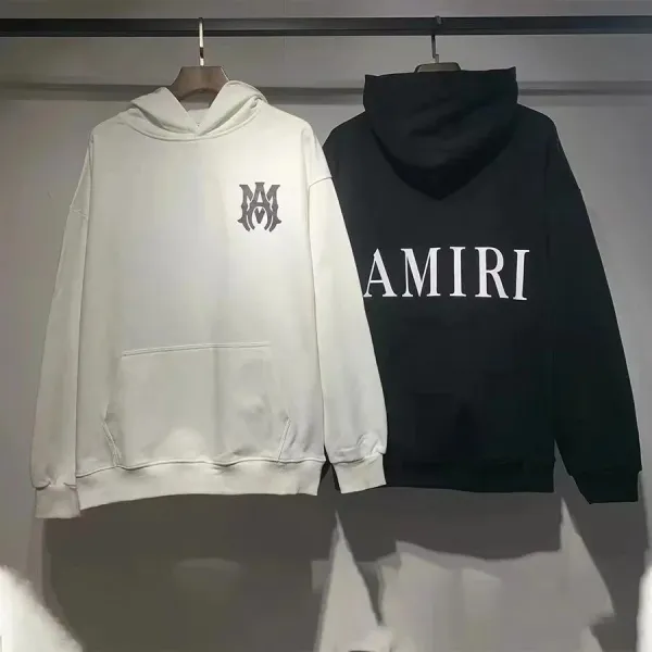 Amiri Logo Hoodie White and Black - 1
