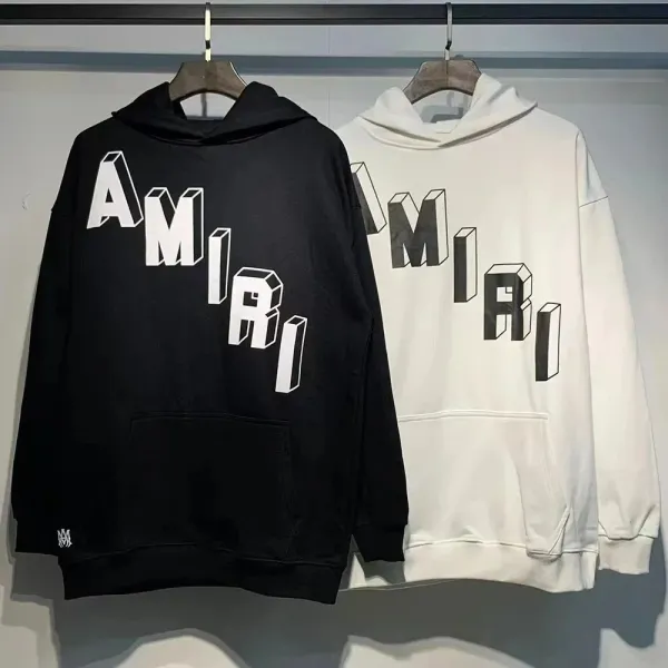 Amiri 3D Logo Hoodie Black and White - 1