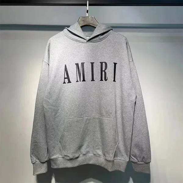 Amiri Logo Hoodie Gray - 1