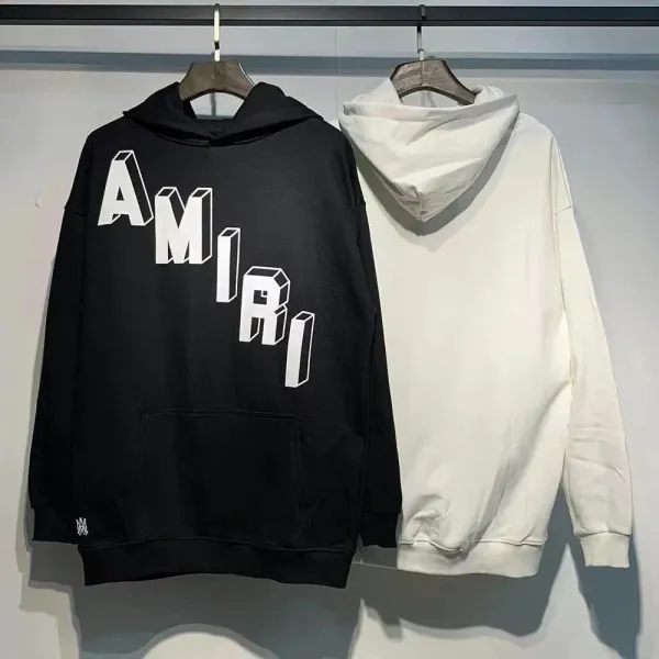 Amiri 3D Logo Hoodie Black and White - 1