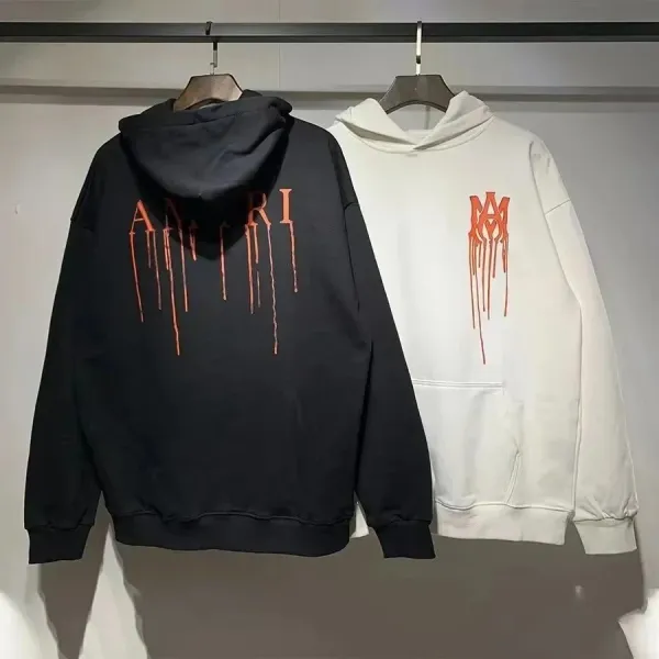 Amiri Drip Logo Hoodie Black and White - 1