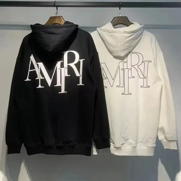 Amiri Logo Hoodie Black and White - 1