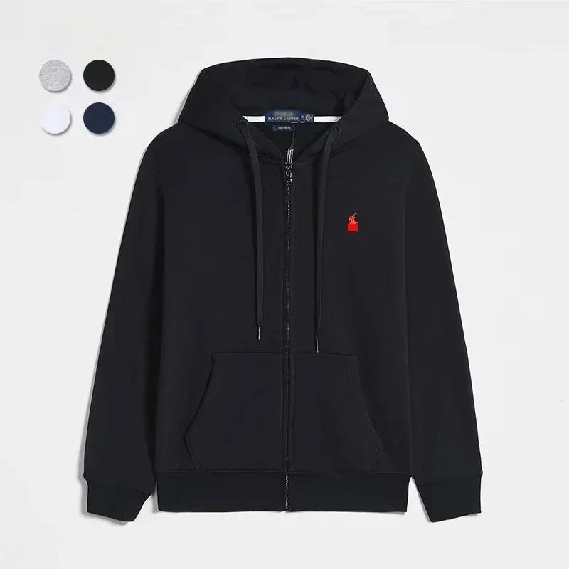 Zipper shirt with black and red logo