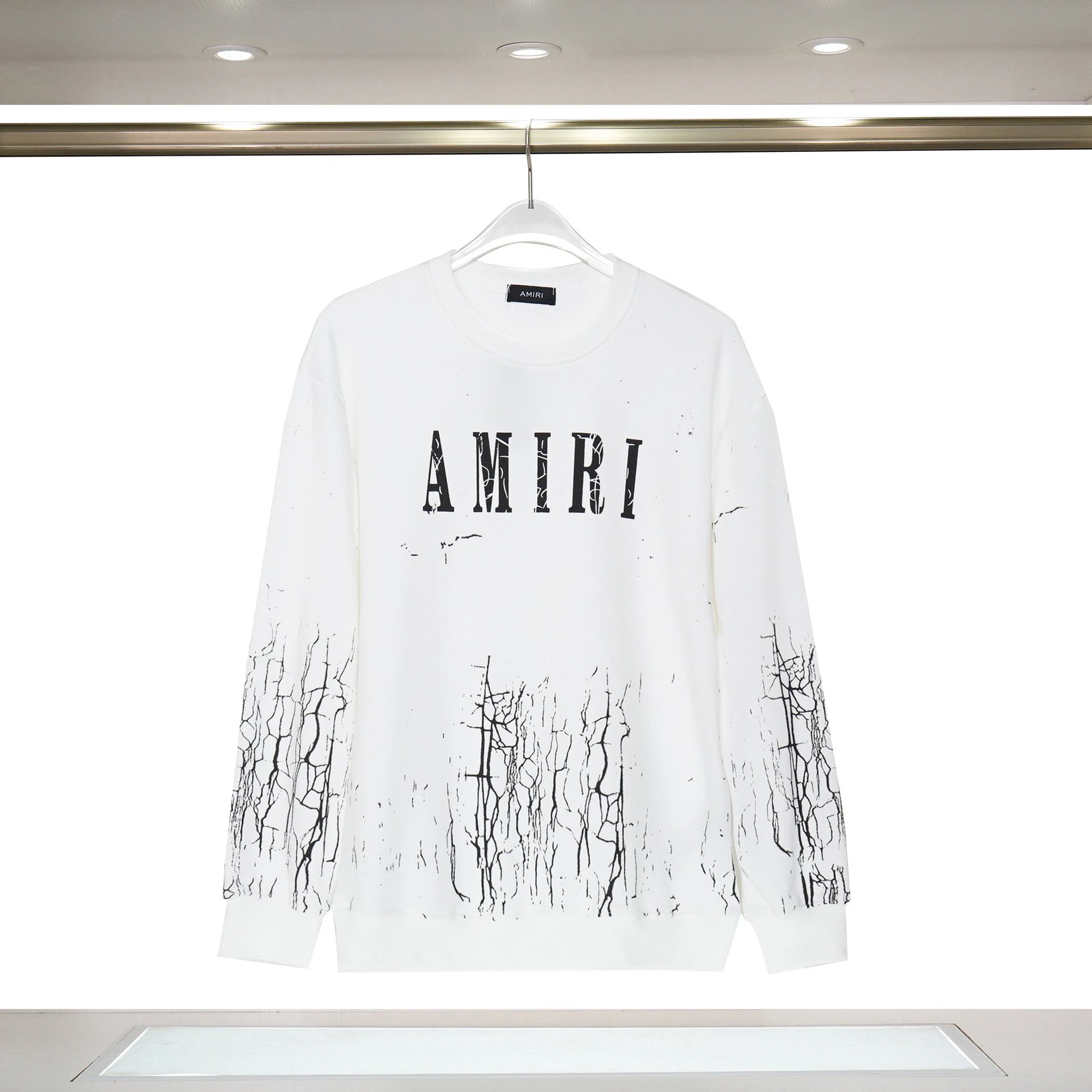 Amiri Leopard Print Graphic Sweater White - 41