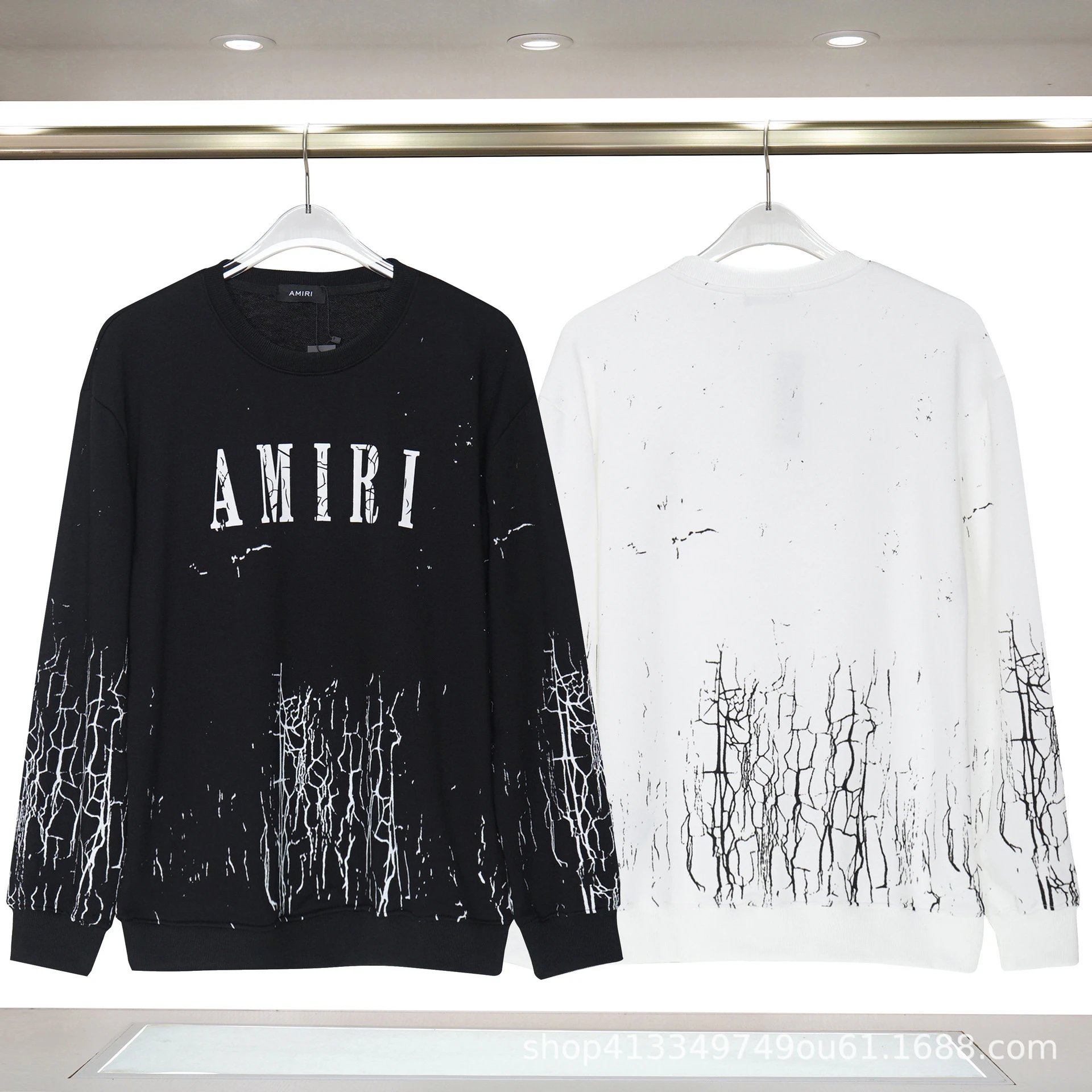Amiri Leopard Print Graphic Sweater White - 39