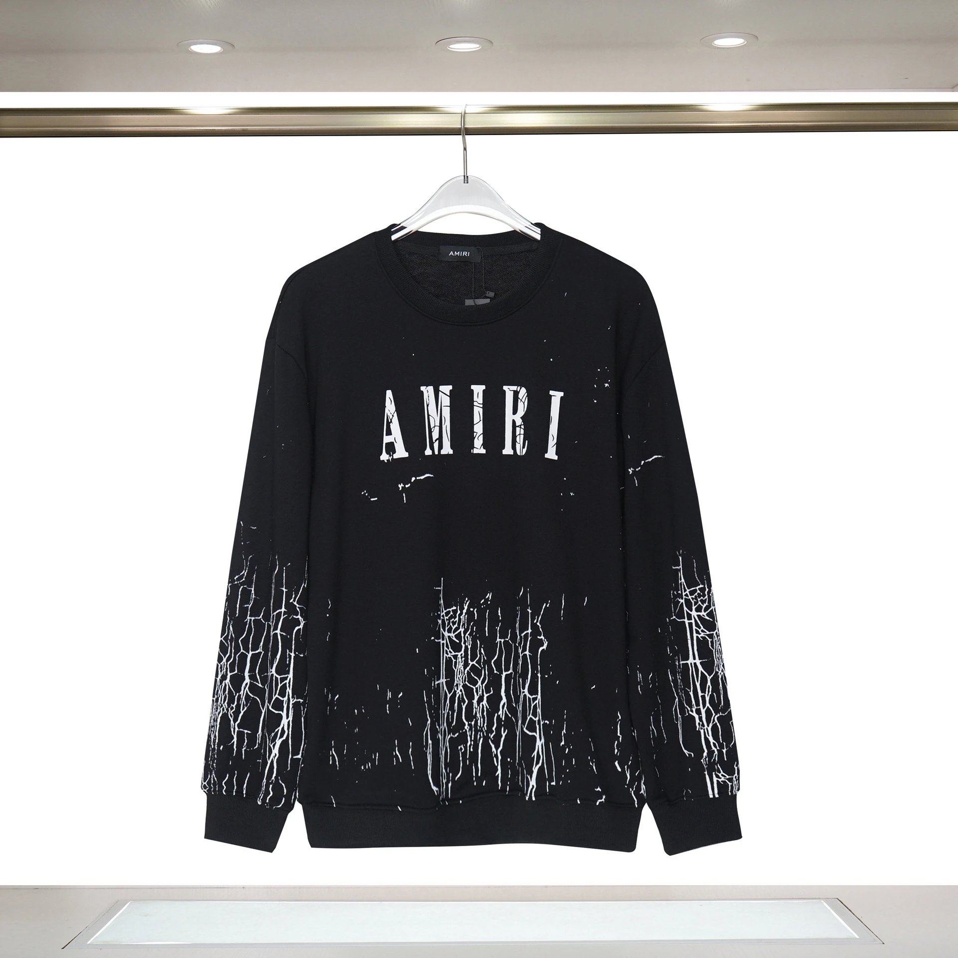 Amiri Leopard Print Graphic Sweater White - 40