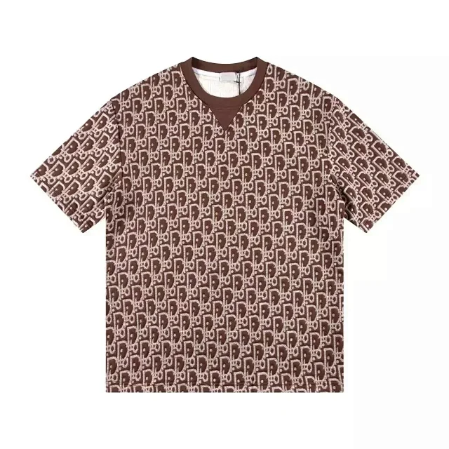 Dior T-Shirts Short-Sleeve Tonal Monogram Jacquard Crewneck product detail image 24