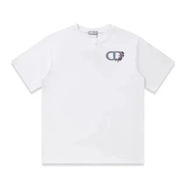 Dior T-Shirts Short-Sleeve Tonal Monogram Jacquard Crewneck product detail image 20