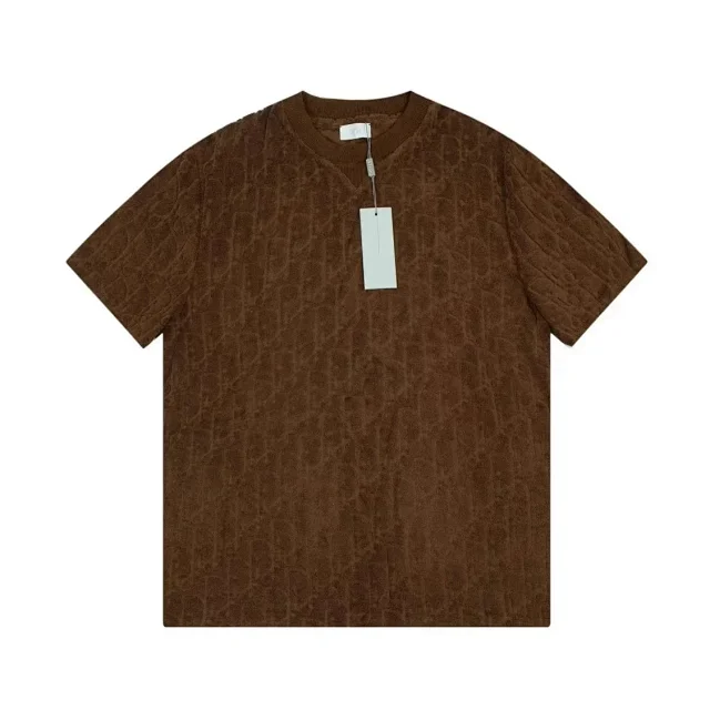 Dior T-Shirts Short-Sleeve Tonal Monogram Jacquard Crewneck product detail image 11