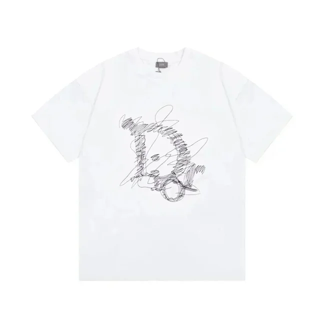 Dior T-Shirts Short-Sleeve Tonal Monogram Jacquard Crewneck product detail image 17