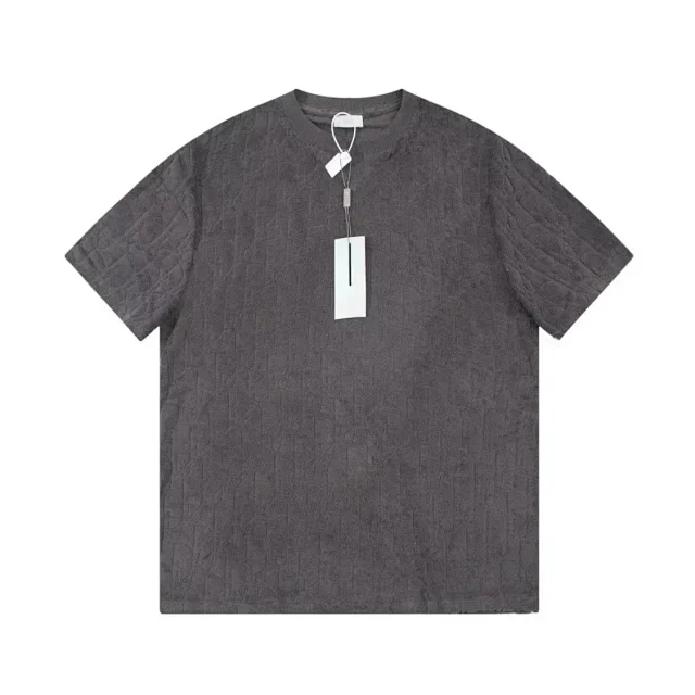 Dior T-Shirts Short-Sleeve Tonal Monogram Jacquard Crewneck product detail image 13