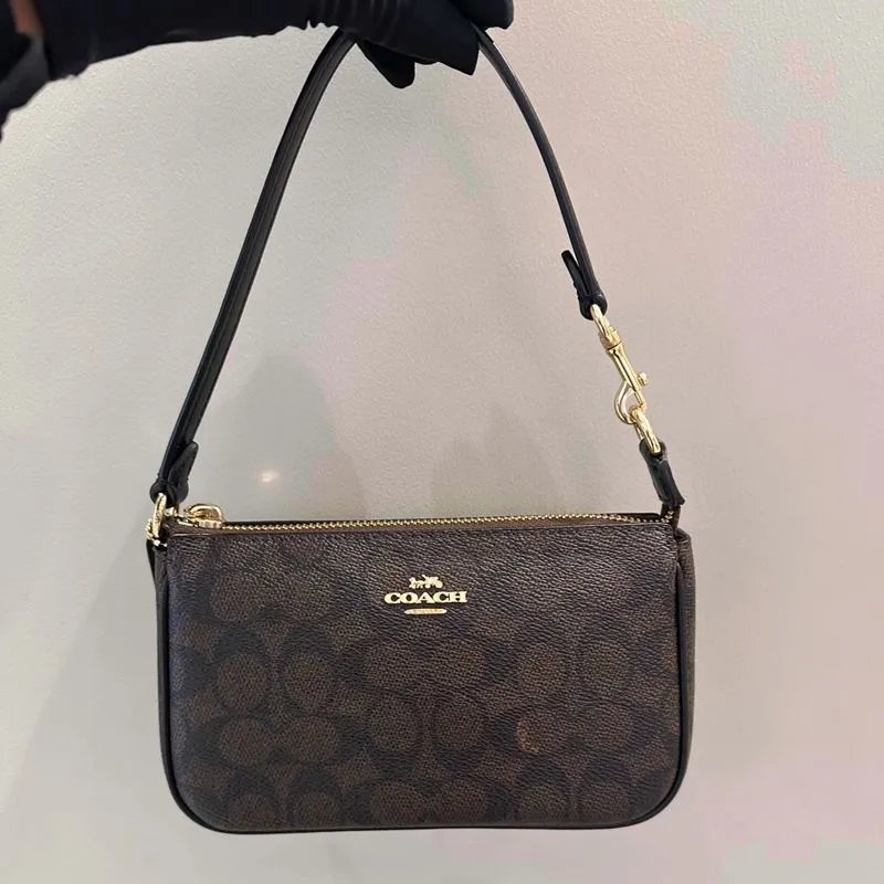 Coach Shoulder Bags Nolita 19 Zip Bag — Black coffee color airplane box