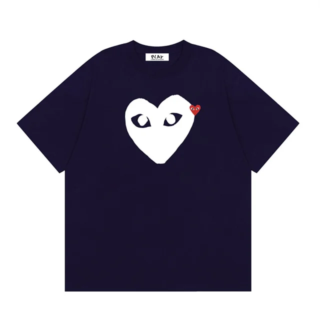 Comme des Garçons PLAY T-Shirts Short-Sleeve T-Shirt with Heart-Eyes Graphic Print product detail image 26