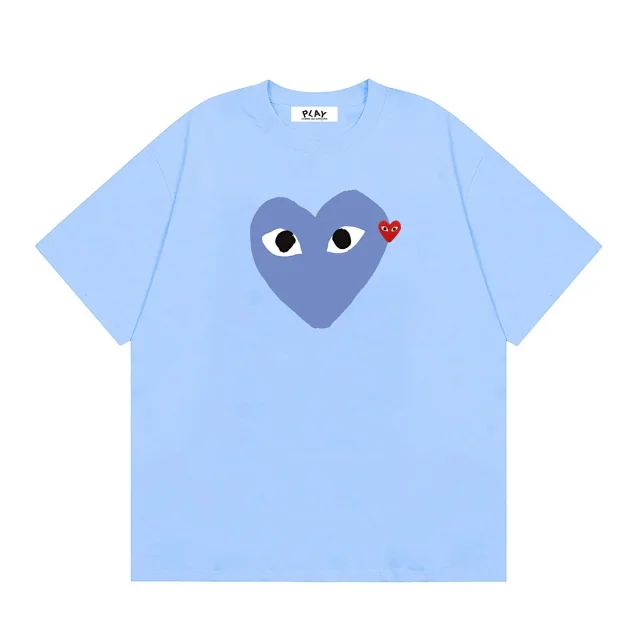 Comme des Garçons PLAY T-Shirts Short-Sleeve T-Shirt with Heart-Eyes Graphic Print product detail image 12