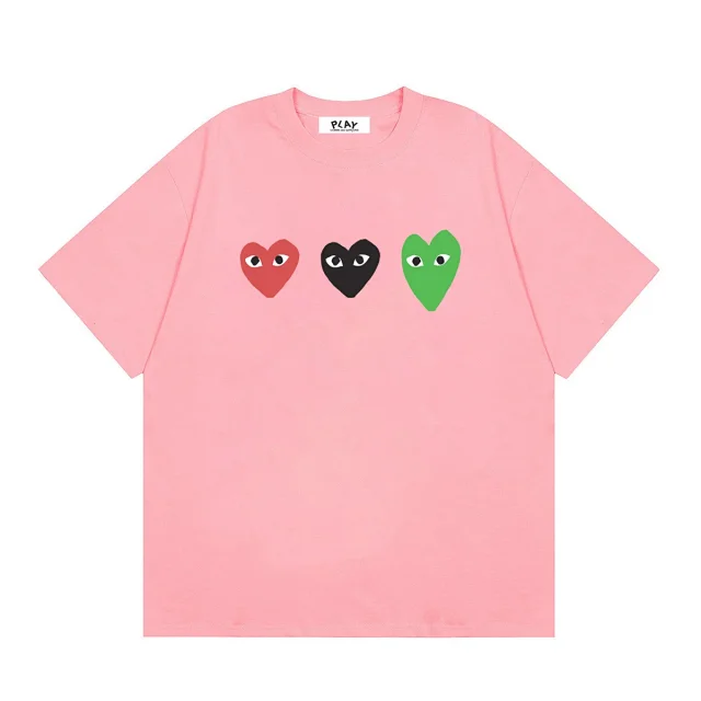 Comme des Garçons PLAY T-Shirts Short-Sleeve T-Shirt with Heart-Eyes Graphic Print product detail image 29
