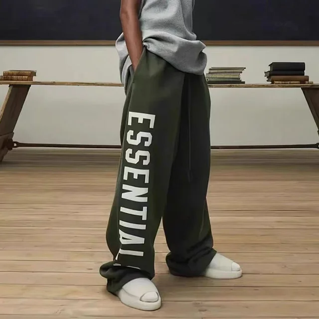 Fear of God Essentials Trousers Wide-Leg Drawstring with Vertical Leg Print product detail image 12