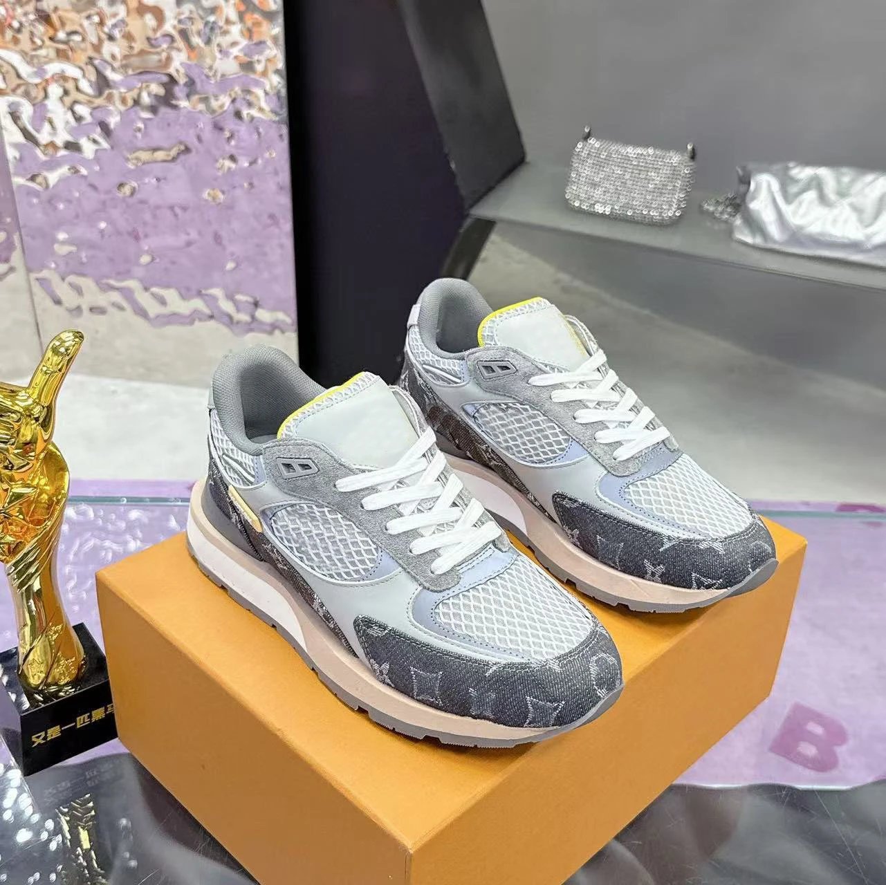 Louis Vuitton Sneakers Run Away Mesh and Suede image 5