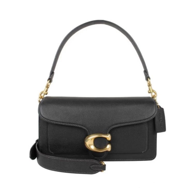 Coach Crossbody Bags Tabby 26 with Signature C Hardware — Black lychee-pattern gift box