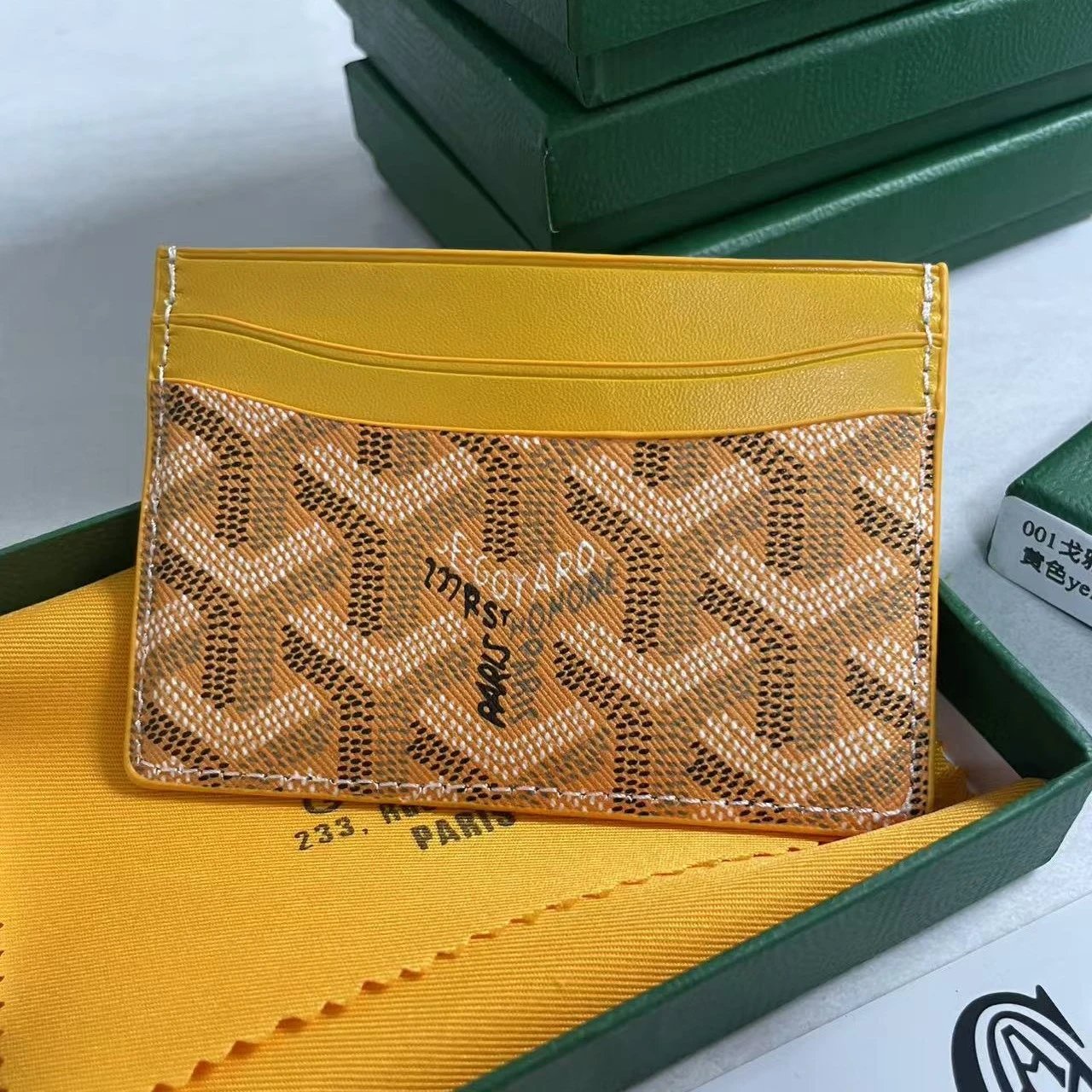 Goyard Wallets & Card Holders Chevron-pattern holder — Yellow