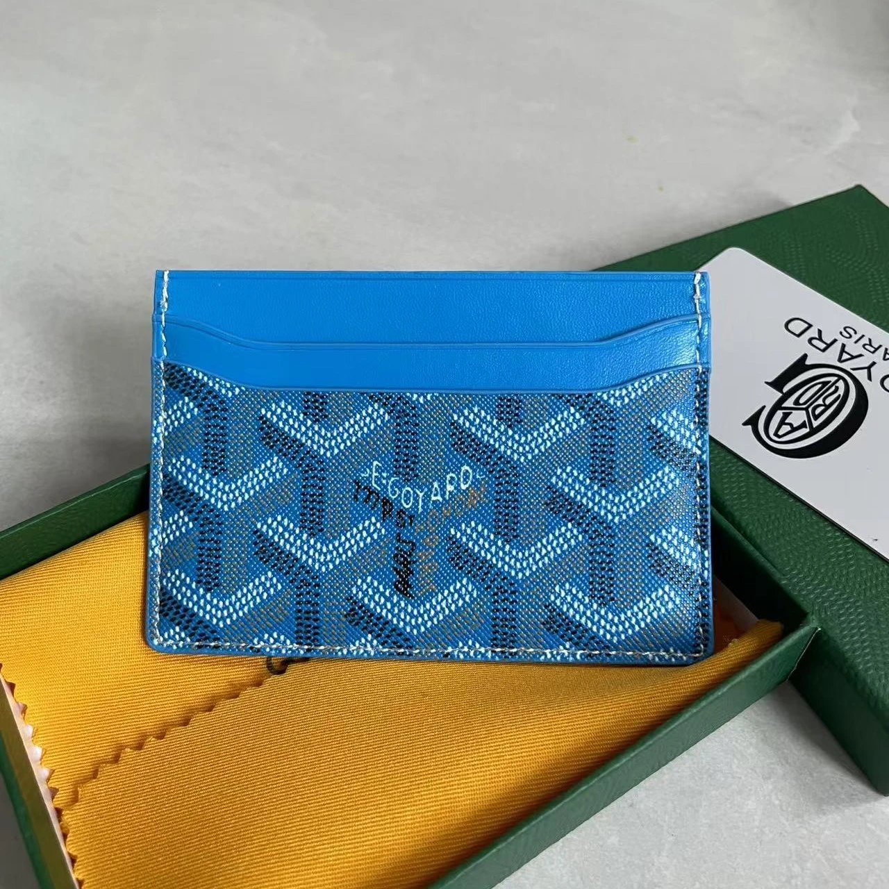 Goyard Wallets & Card Holders Chevron-pattern holder — Sky blue