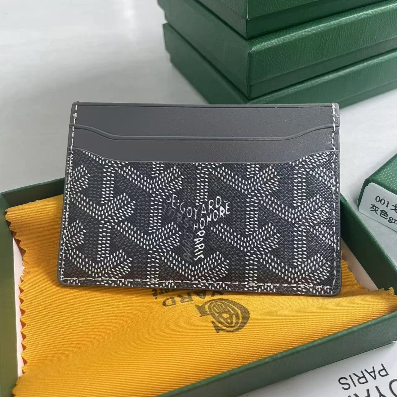Goyard Wallets & Card Holders Chevron-pattern holder — gray