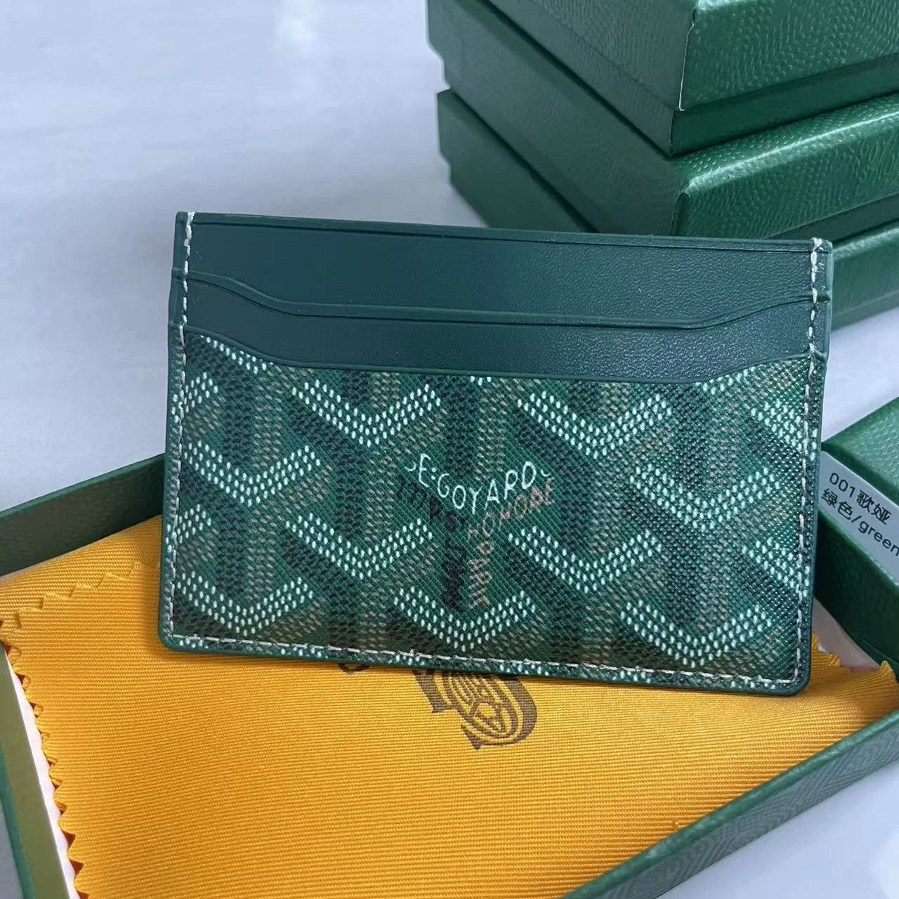 Goyard Wallets & Card Holders Chevron-pattern holder — Green