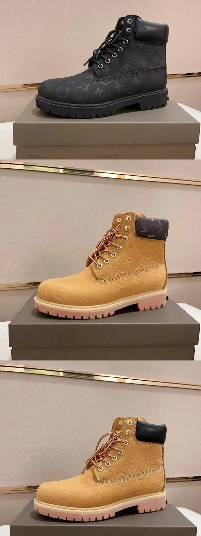 Unbranded Boots Lace-Up Ankle with Embossed Patterned Collar product detail image 1