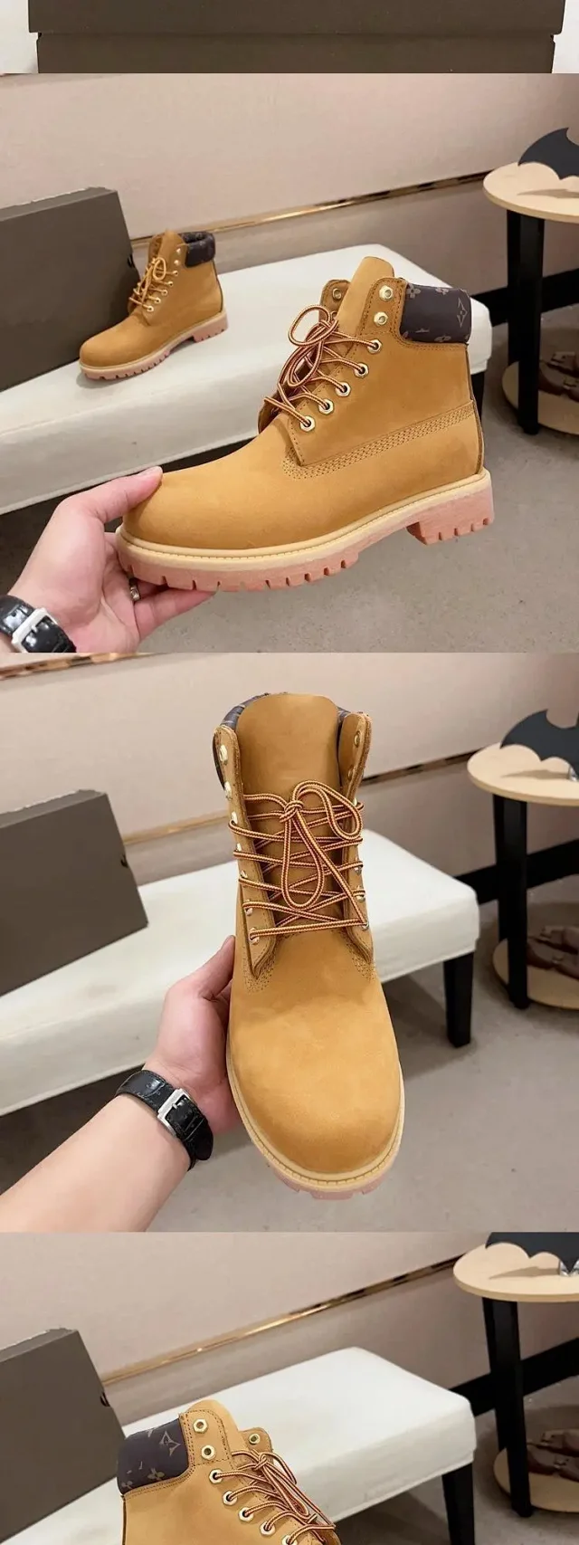 Unbranded Boots Lace-Up Ankle with Embossed Patterned Collar product detail image 2
