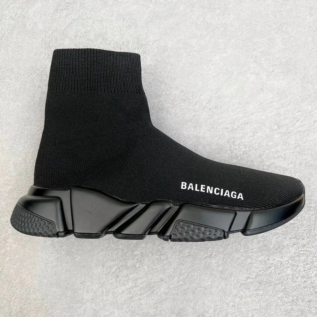 Balenciaga Sneakers Sock-knit high-top with segmented sole — Black