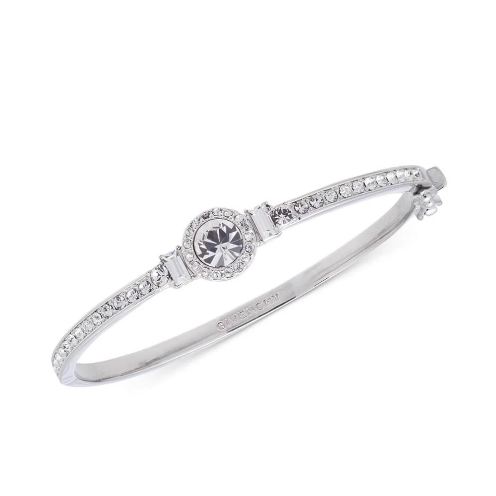 Givenchy Jewelry Single-row crystal bangle bracelet — White-gold single-stone ring