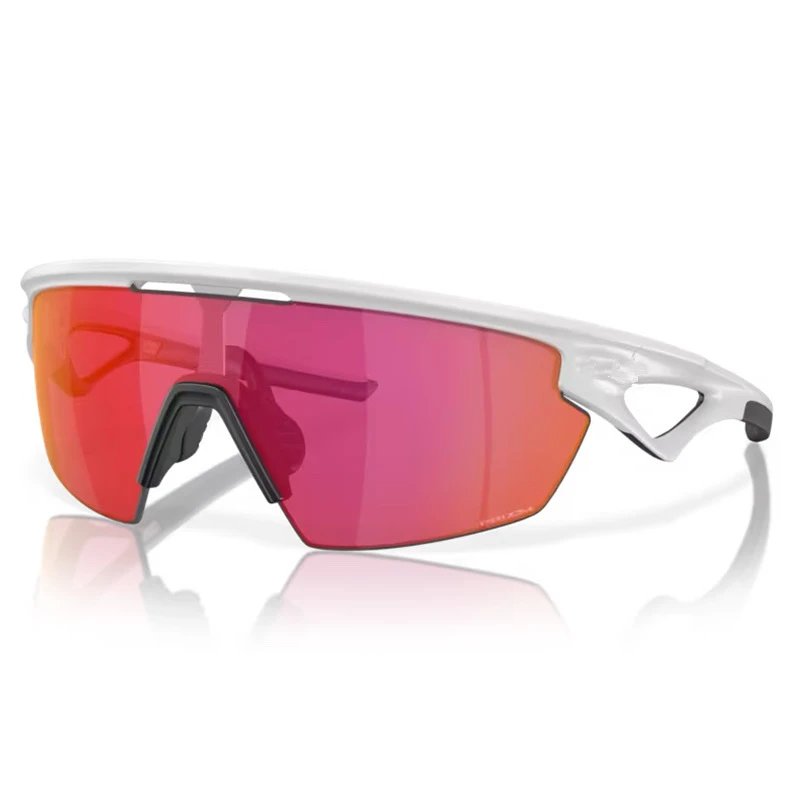 Oakley Eyewear 9403 Shield Cycling Sunglasses — White frame, red film