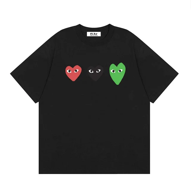 Comme des Garçons PLAY T-Shirts Short-Sleeve T-Shirt with Heart-Eyes Graphic Print product detail image 27