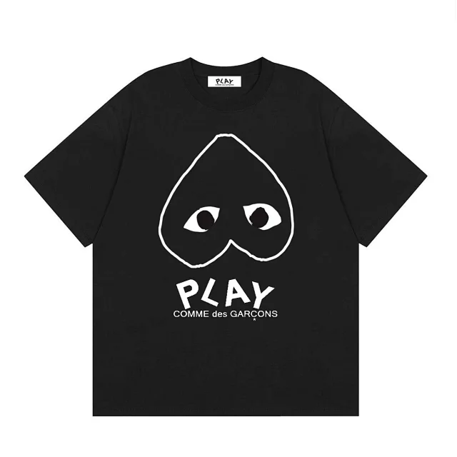 Comme des Garçons PLAY T-Shirts Short-Sleeve T-Shirt with Heart-Eyes Graphic Print product detail image 20