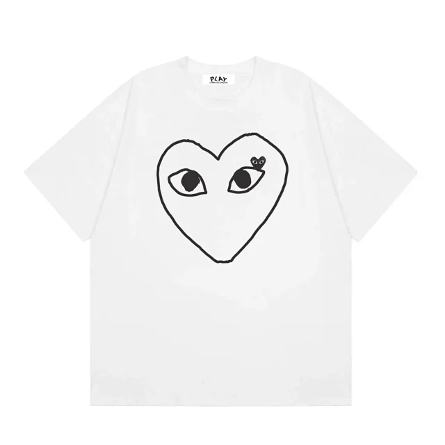 Comme des Garçons PLAY T-Shirts Short-Sleeve T-Shirt with Heart-Eyes Graphic Print product detail image 17