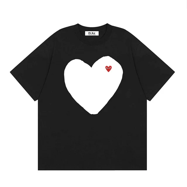 Comme des Garçons PLAY T-Shirts Short-Sleeve T-Shirt with Heart-Eyes Graphic Print product detail image 22